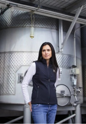 Stephanie Honig in wine making facility